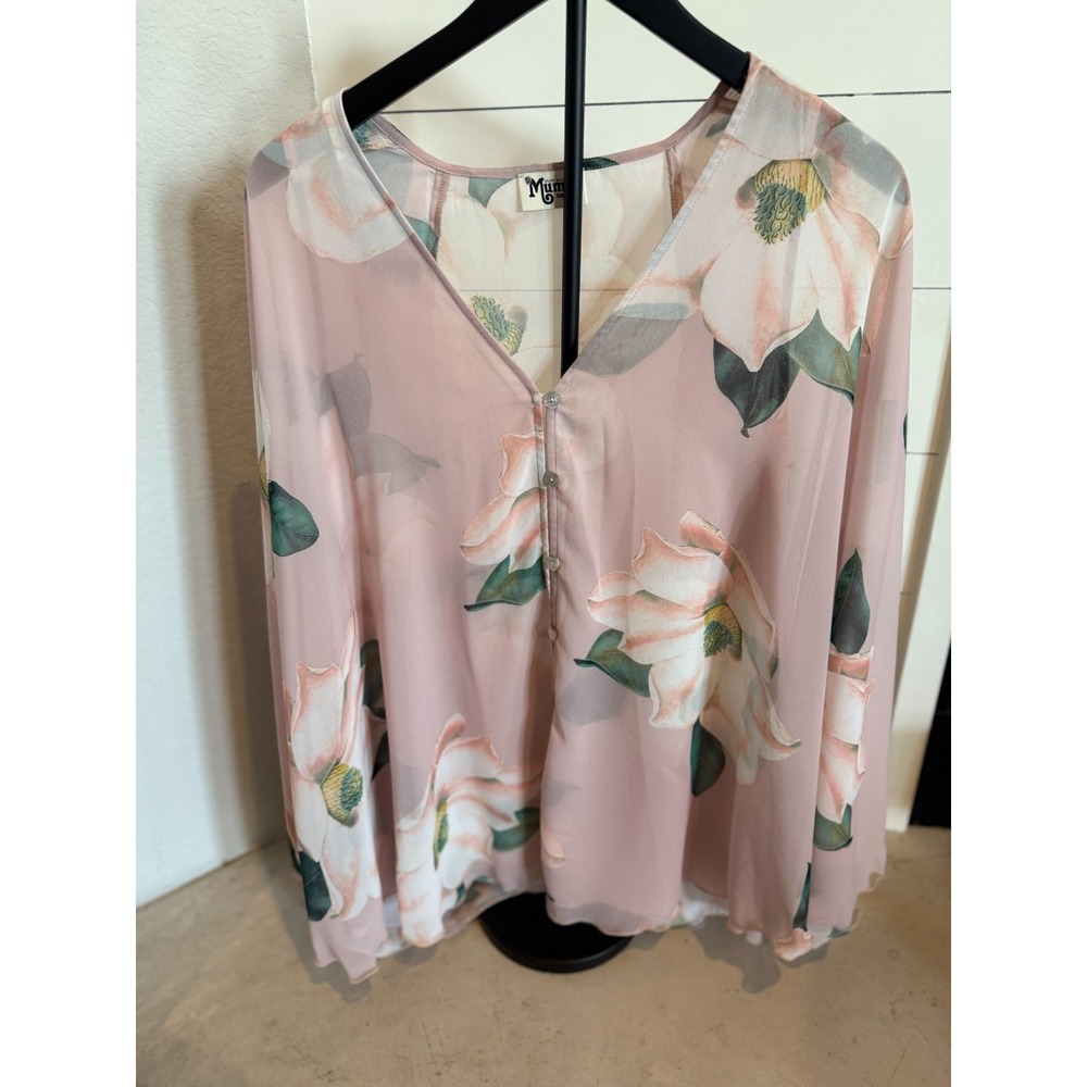 Show Me Your Mumu Butterfly Tunic‎ Blouse Southern Magnolia Floral Print Sz S